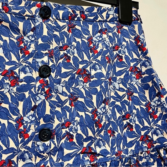 Tanya Taylor Blue Floral Mini Skirt, Size 4 - Picture 5 of 10